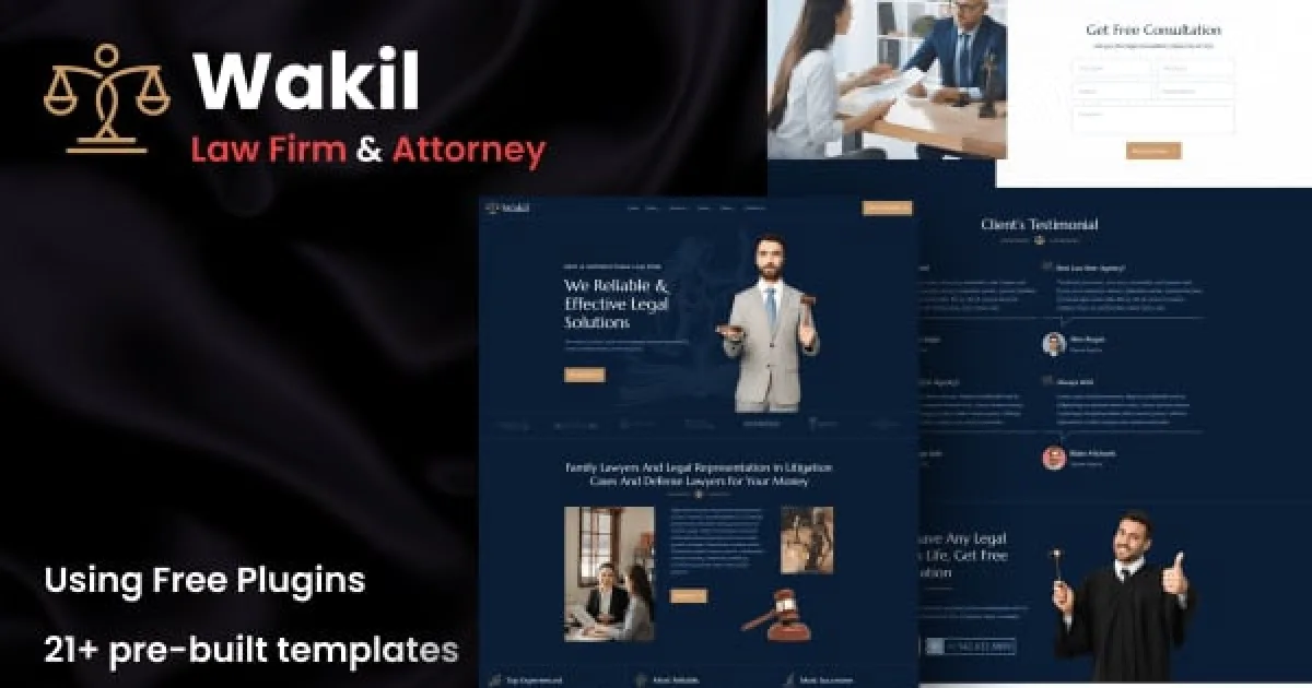 Wakil – Attorney Law Firm & Legal Services Elementor Template Kit