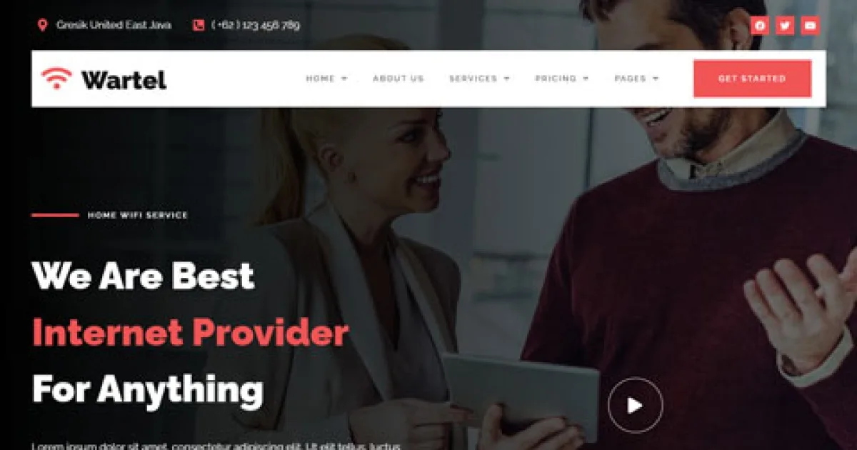Wartel – Home Wifi & Internet Provider Services Elementor Template Kit