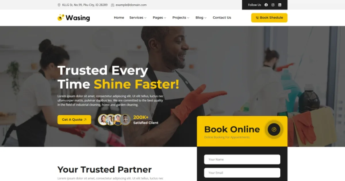 Wasing – Cleaning Services Elementor Template Kit