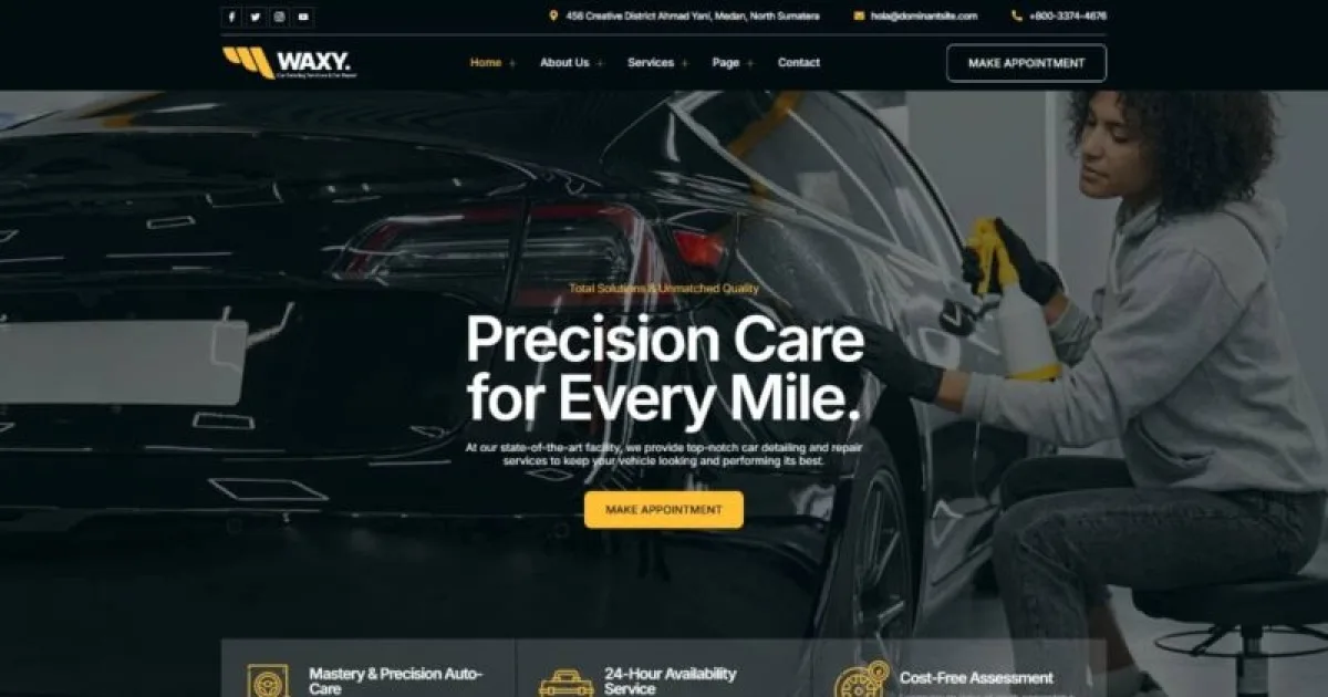 Waxy – Car Detailing Service & Car Repair Elementor Template Kit