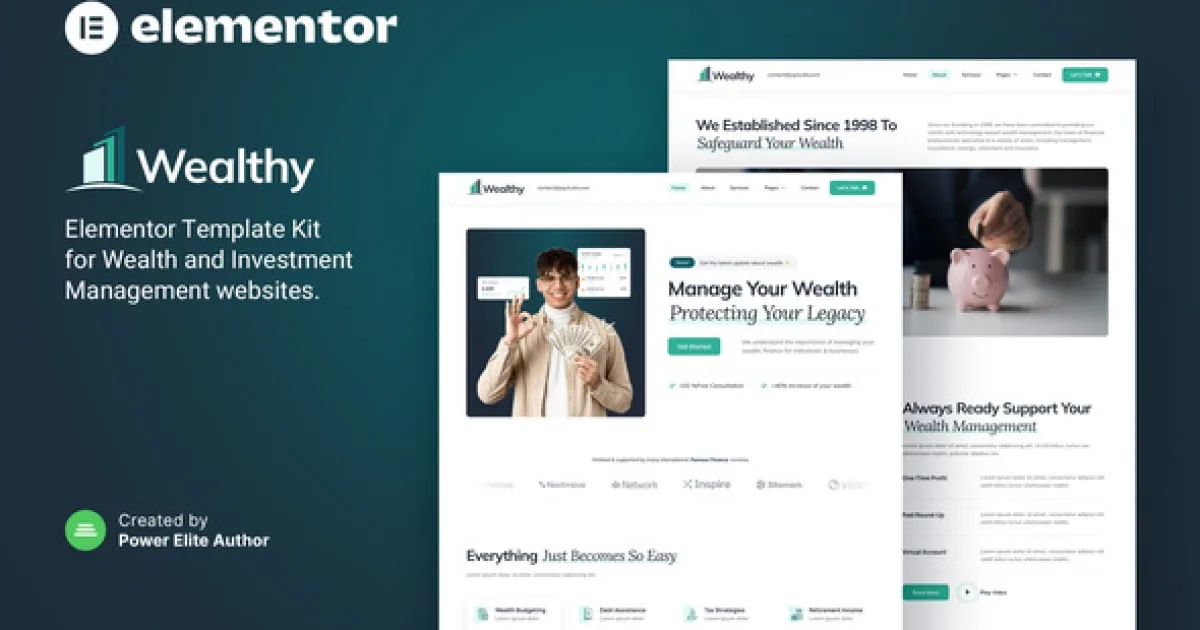 Wealthy – Wealth & Investment Management Elementor Template Kit