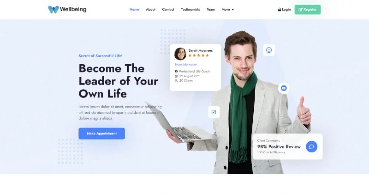 Wellbeing – Speaker & Trainer Elementor Template Kit