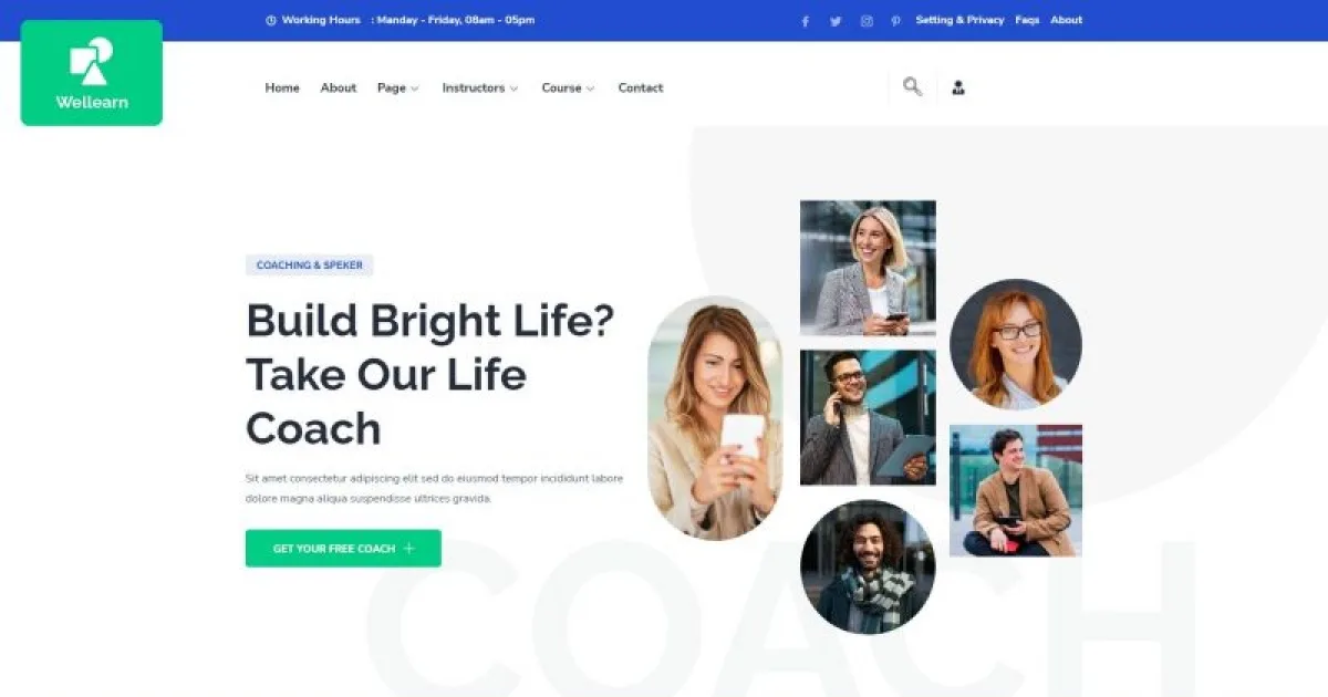 Wellern – Coach Online Courses Elementor Template Kit
