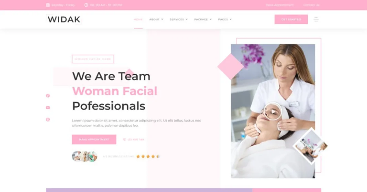 Widak – Facial Care & Beauty Treatment Elementor Pro Template Kit