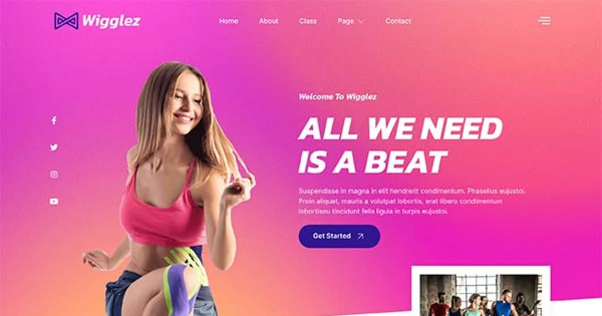 Wigglez – Aerobic & Zumba Studio Elementor Template Kit