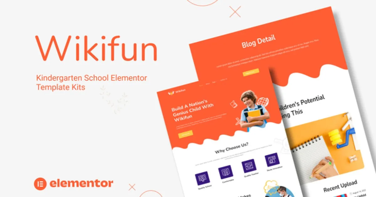 Wikifun – Kindergarten School Elementor Template Kit - Official Release Preview