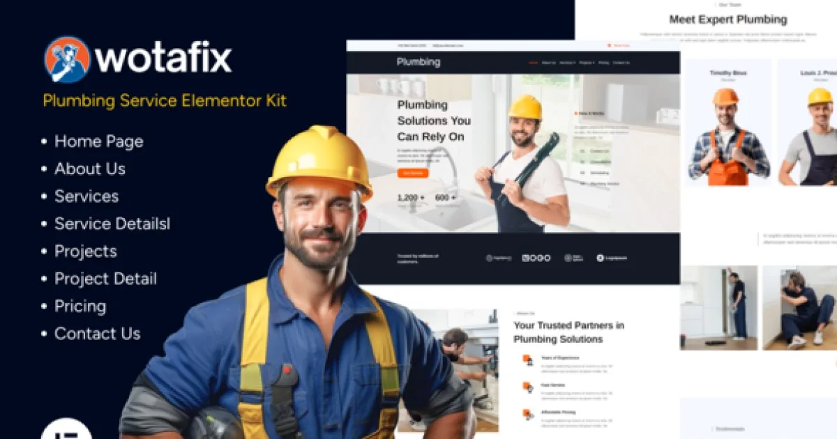 Wotafix – Plumbing Service Elementor Template Kit
