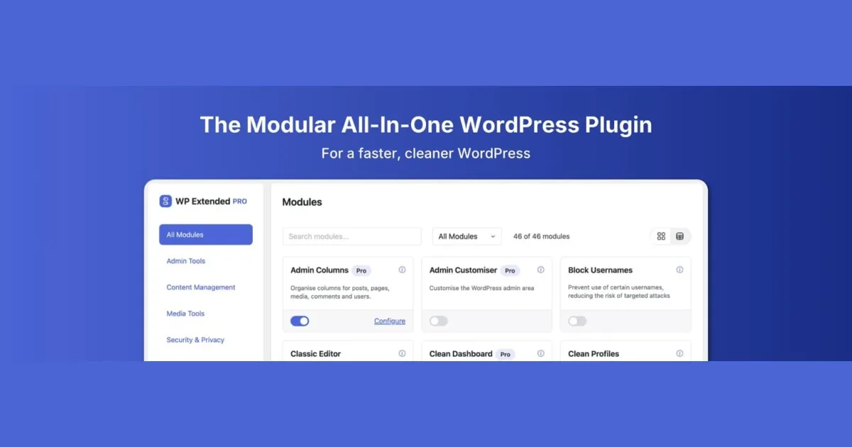 WP Extended PRO – The Ultimate WordPress Toolkit 