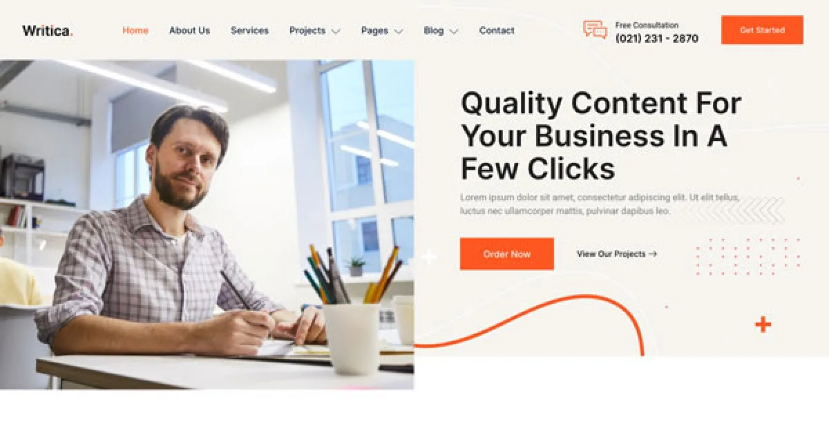 Writica – Content Writing Services Elementor Template Kit