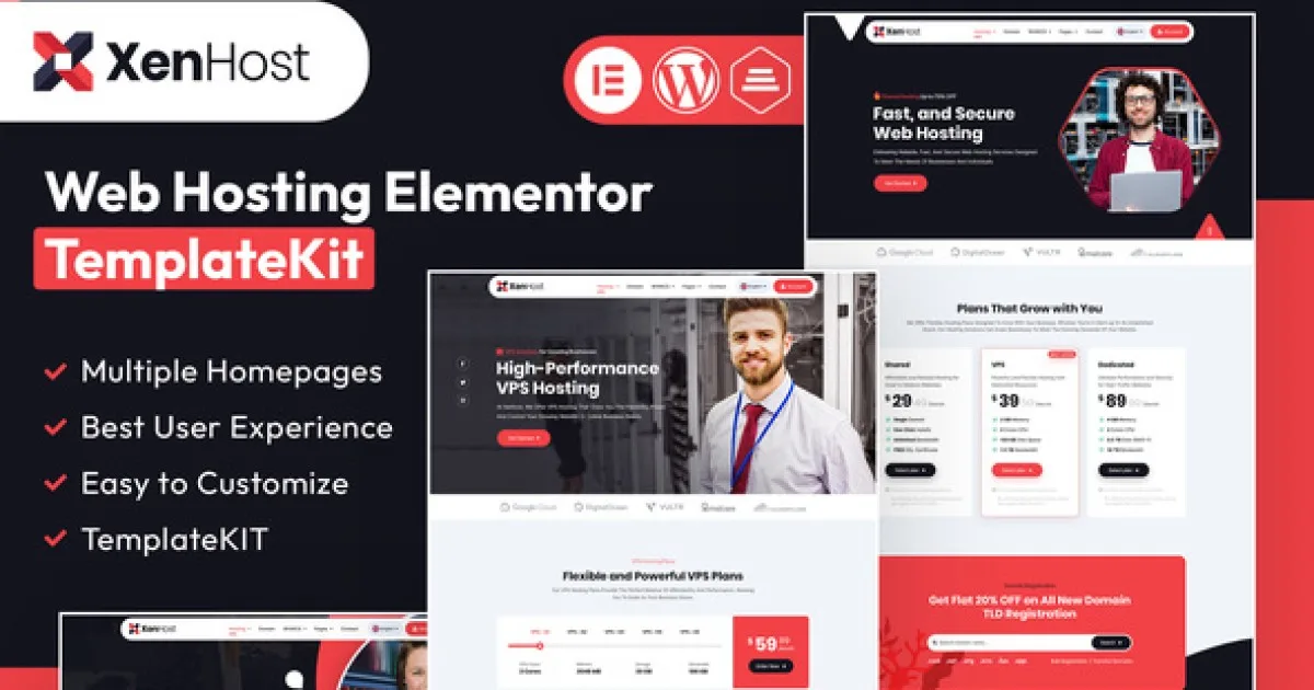 XenHost – Web Hosting Elementor Template Kit