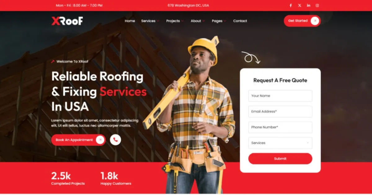 XRoof – Roofing Services Elementor Template Kit