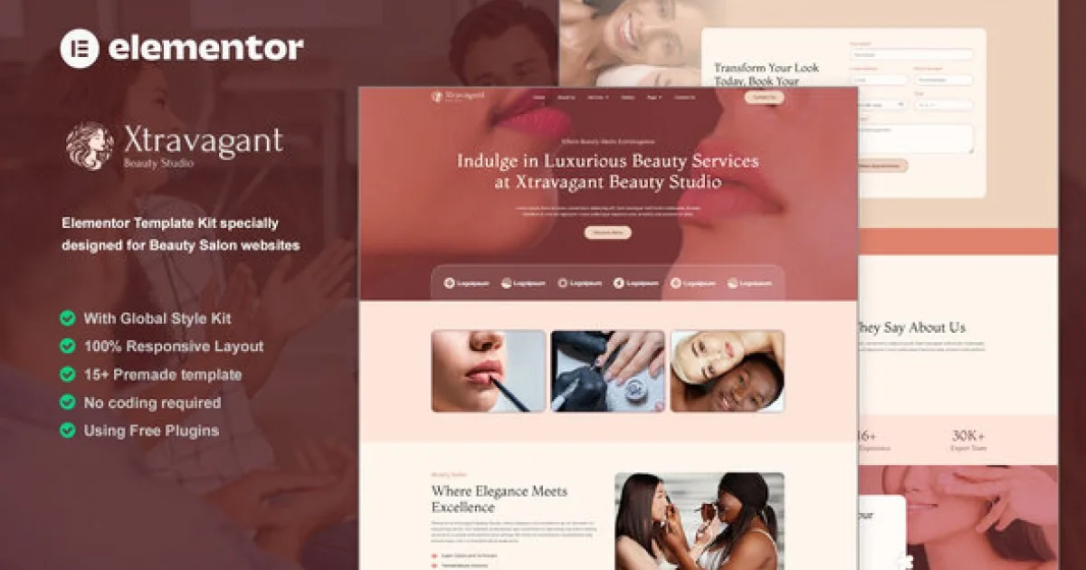 Xtravagant – Beauty Salon Elementor Template Kit