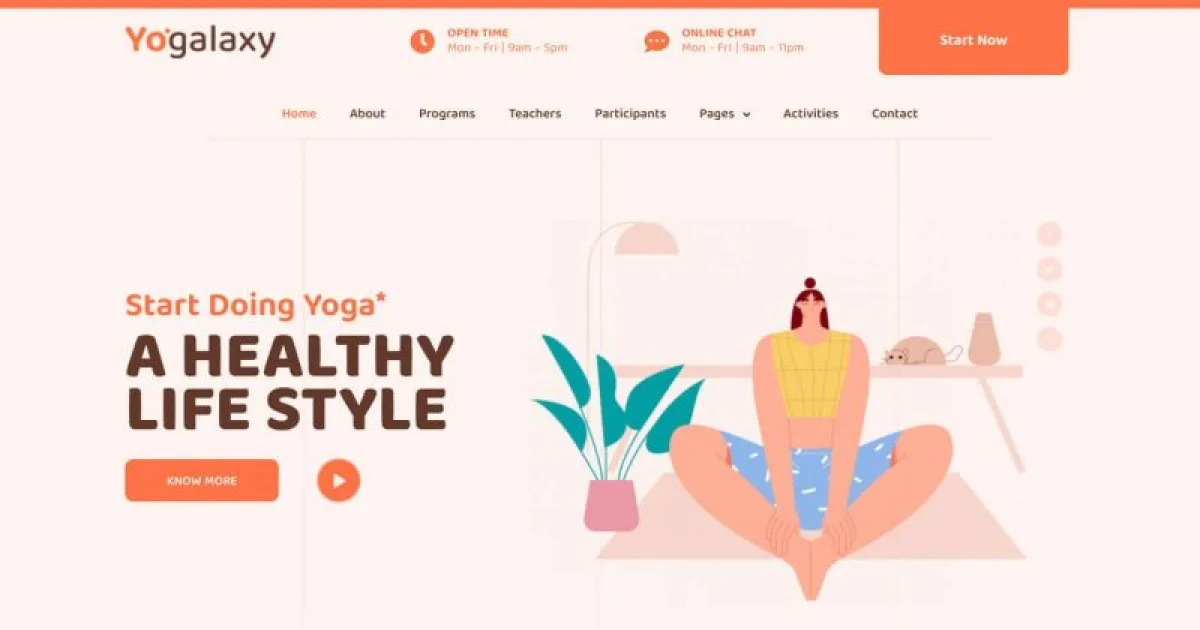 Yogalaxy – Yoga Pilates Fitness Studio Elementor Template Kit