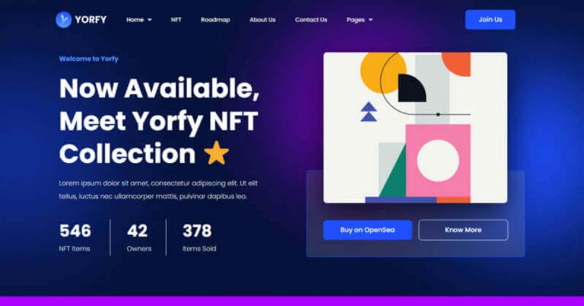 Yorfy – NFT Project Elementor Template Kit