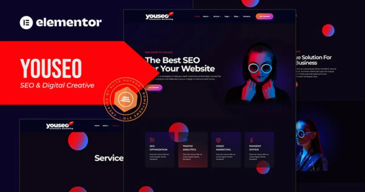 Youseo – SEO & Digital Creative Agency Elementor Template Kit - Official Release Preview