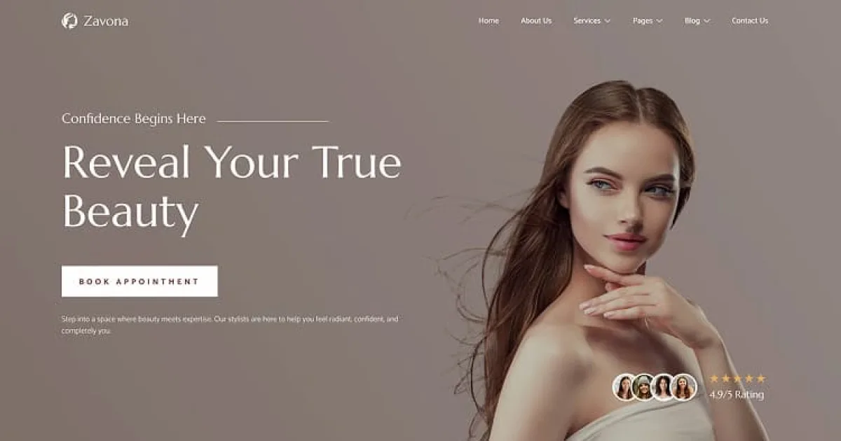 Zavona – Hair & Beauty Salon Elementor Template Kit