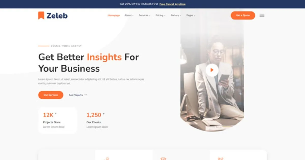 Zeleb – Social Media Marketing & Digital Advertising Elementor Template Kit