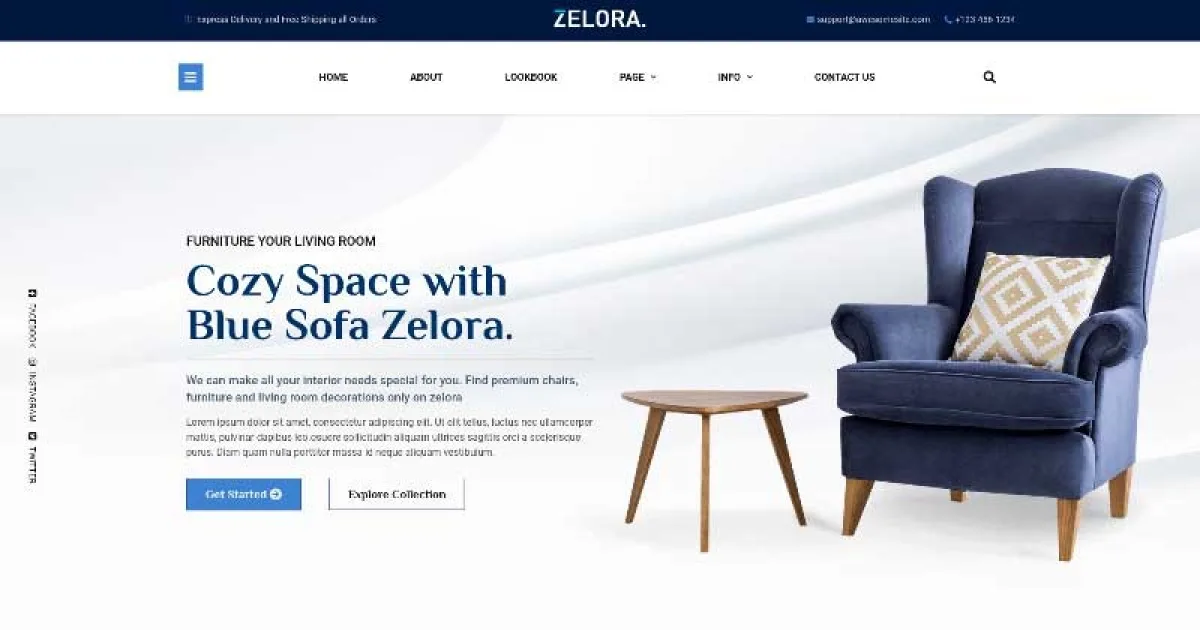 Zelora – Armchair & Furniture Brand Elementor Template Kit
