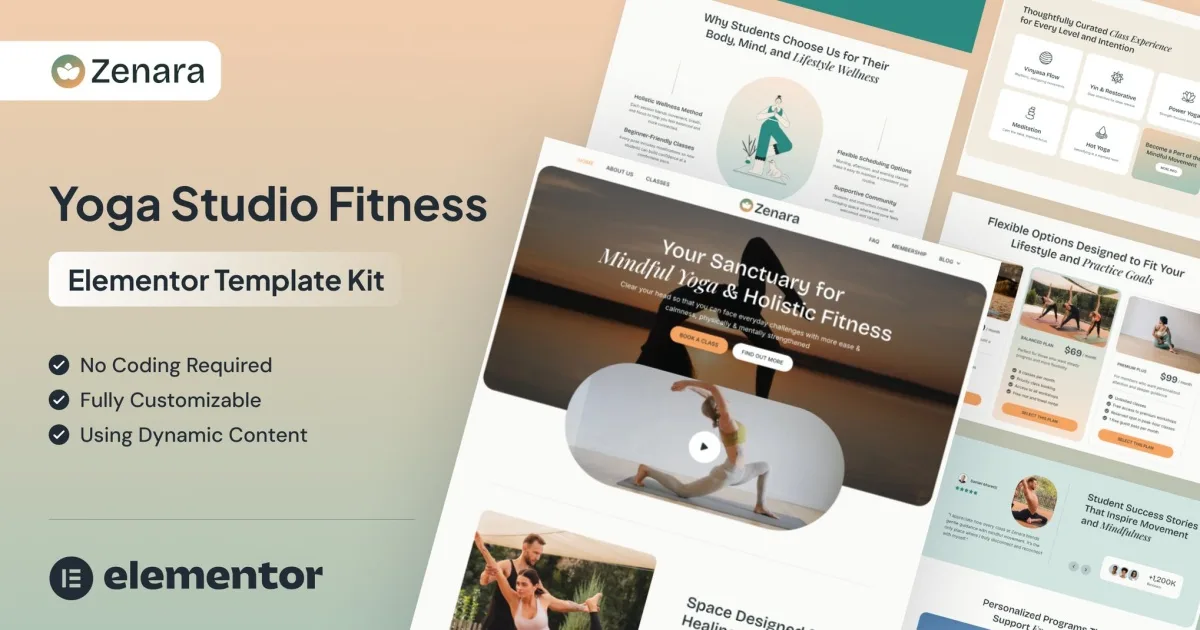 Zenara – Yoga Studio & Fitness Elementor Template Kit
