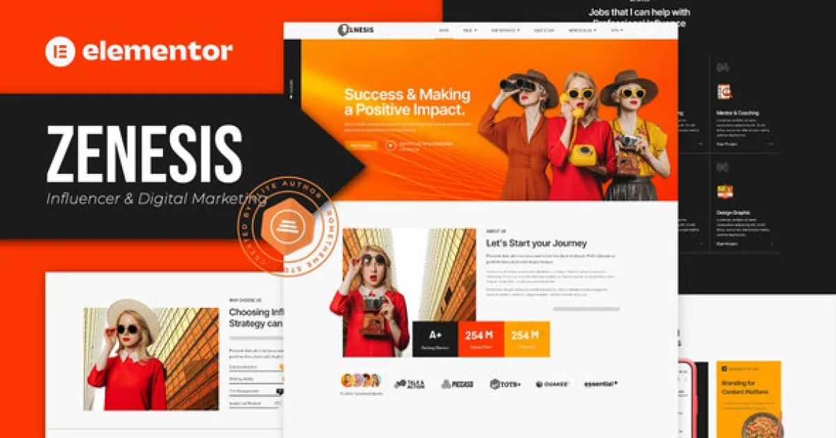 Zenesis – Influencer & Digital Marketing Elementor Template Kit