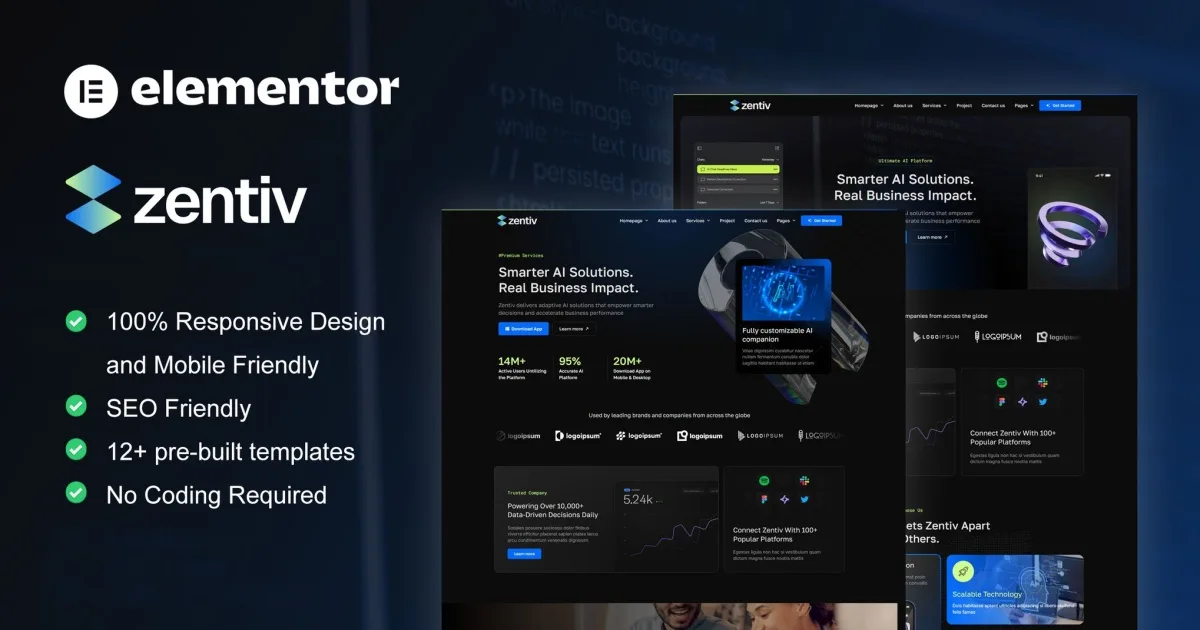Zentiv – AI Services & Digital Company Elementor Kit