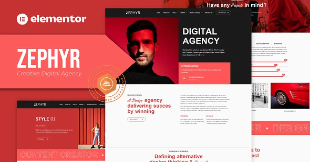 Zephyr – Creative Digital Agency Elementor Template Kit - Official Release Preview