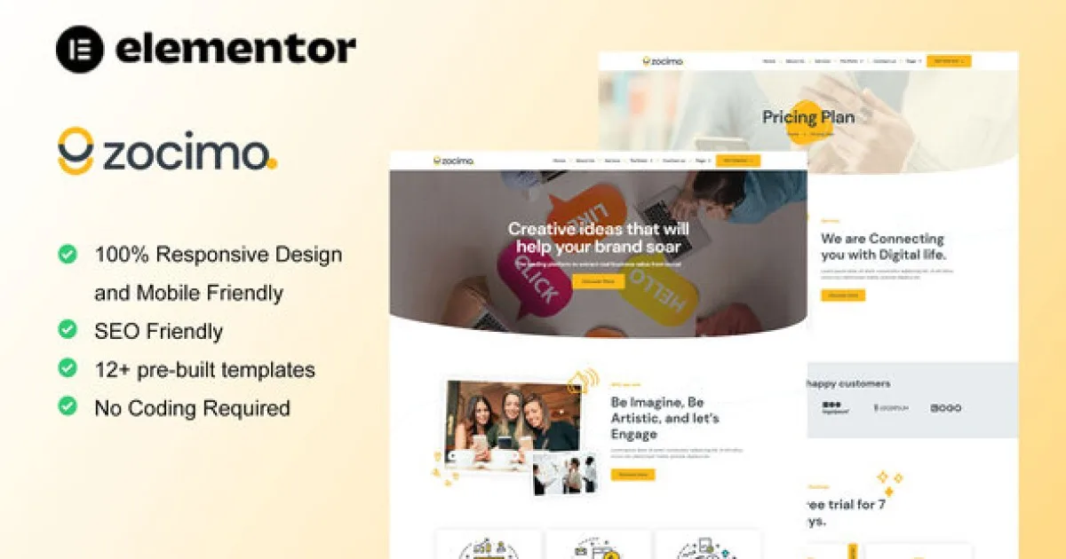 Zocimo – Social Media Marketing Agency Elementor Template Kit
