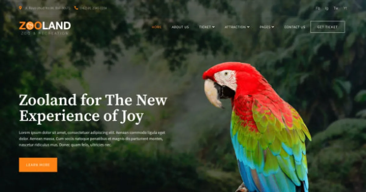 Zooland – Safari & Zoo Elementor Template Kit