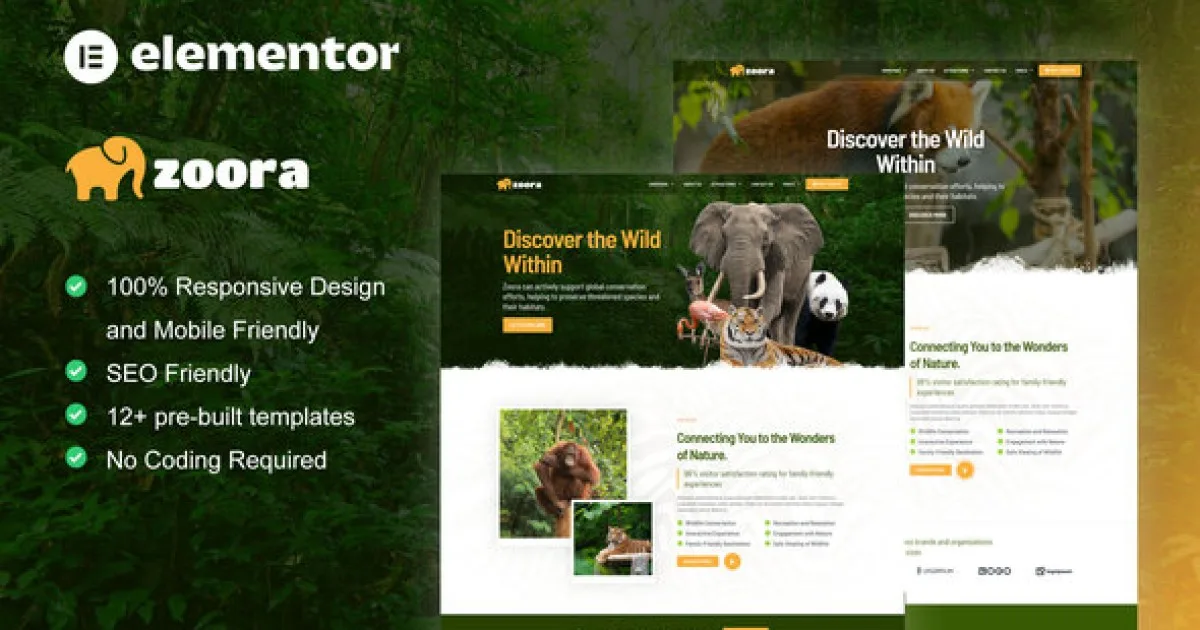 Zoora – Safari & Zoo Elementor Pro Template Kit