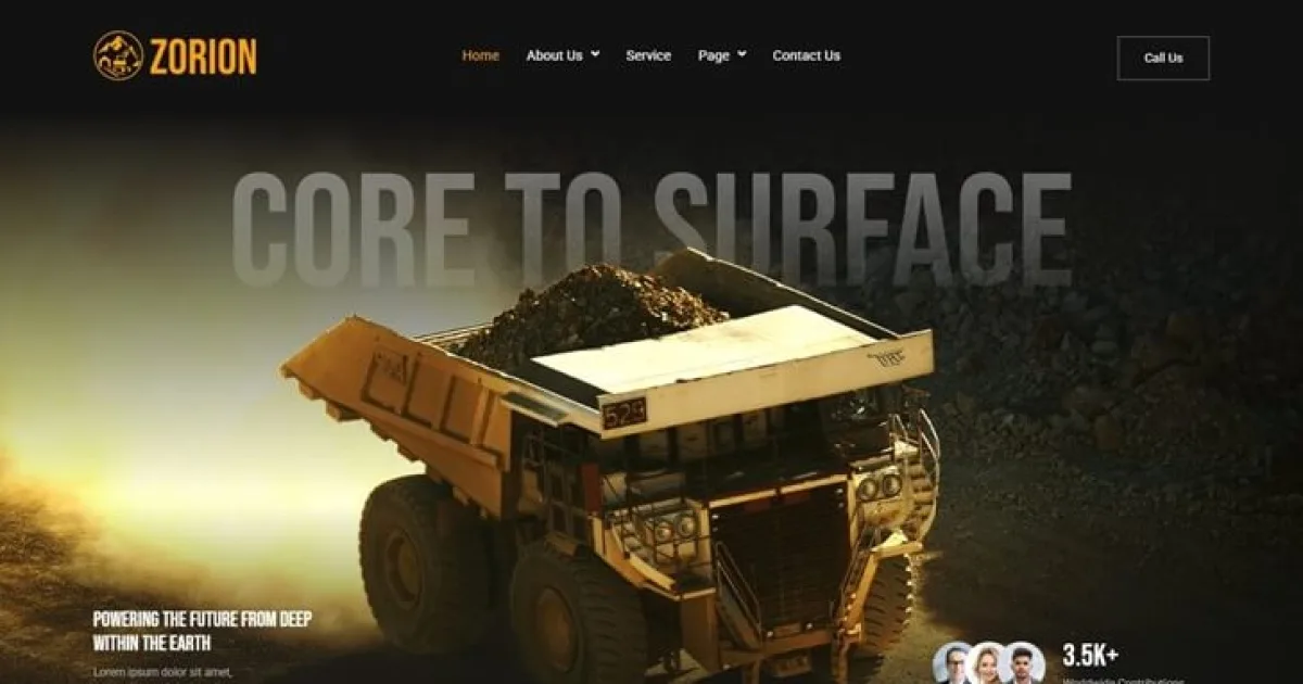 Zorion – Mining & Industry Elementor Template Kit