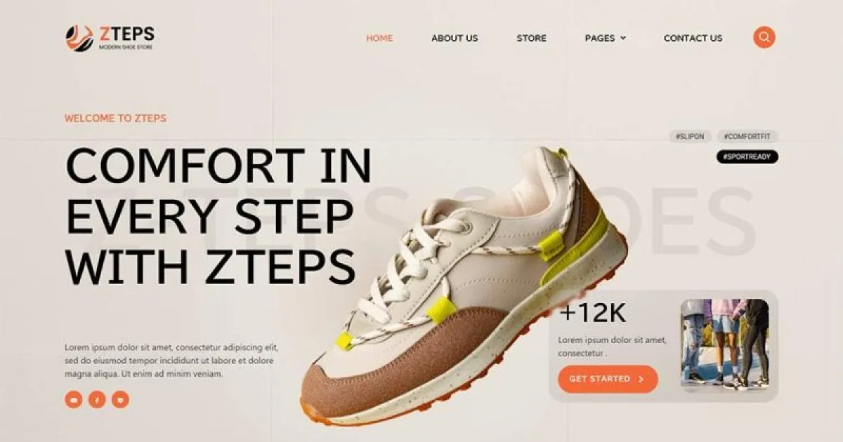Zteps – Modern Shoes Store Elementor Template Kit