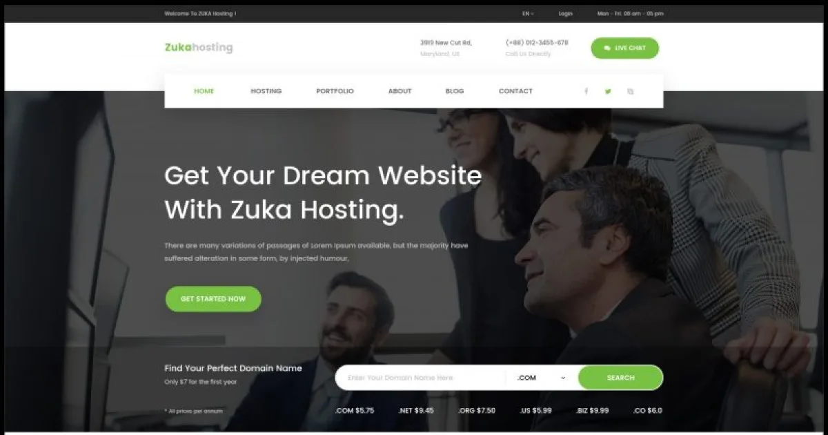 Zukahost – Domain & Web Hosting Template Kit