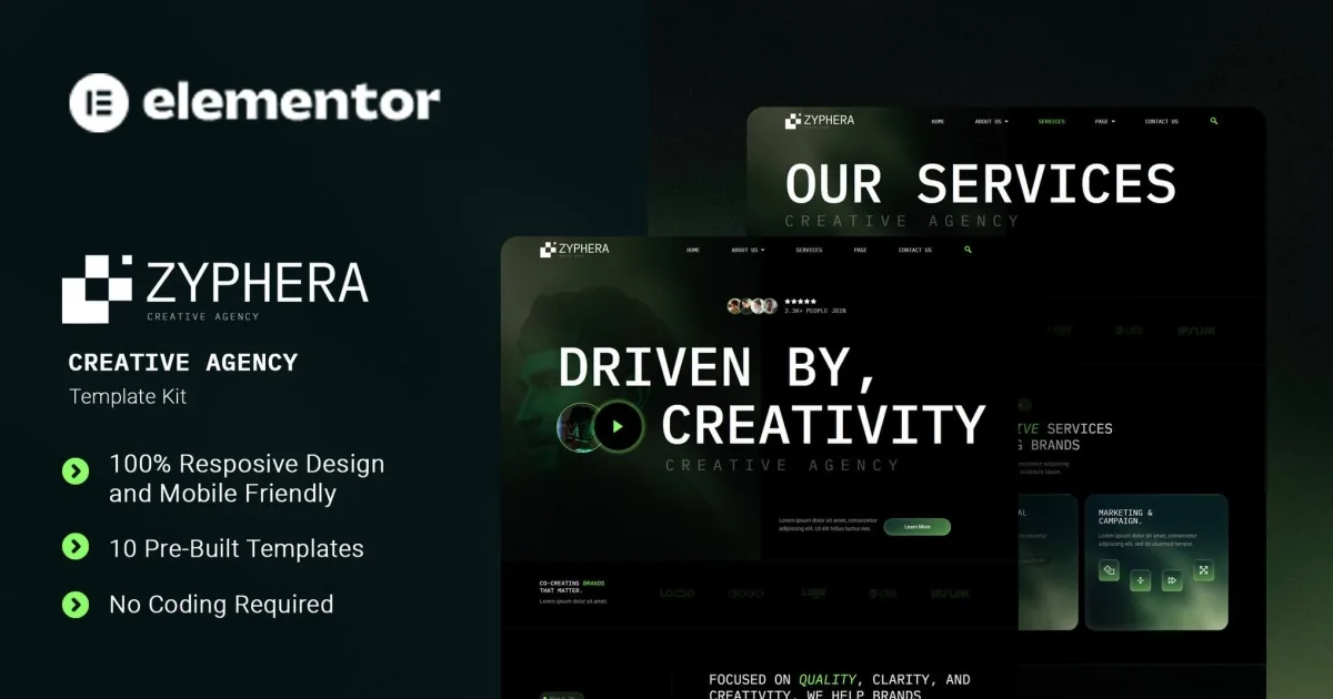Zyphera – Creative Agency Elementor Template Kit
